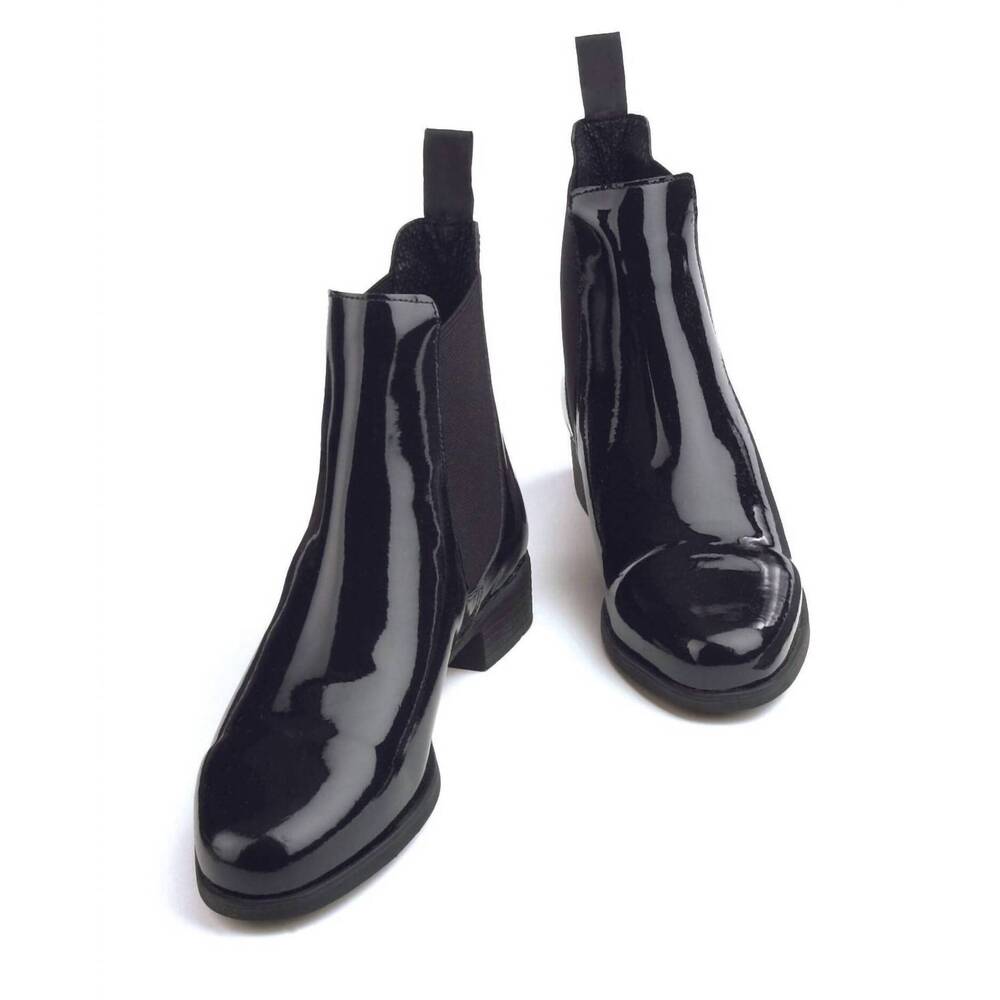 NEW OVATION kids' patent leather jodphur boots in black
